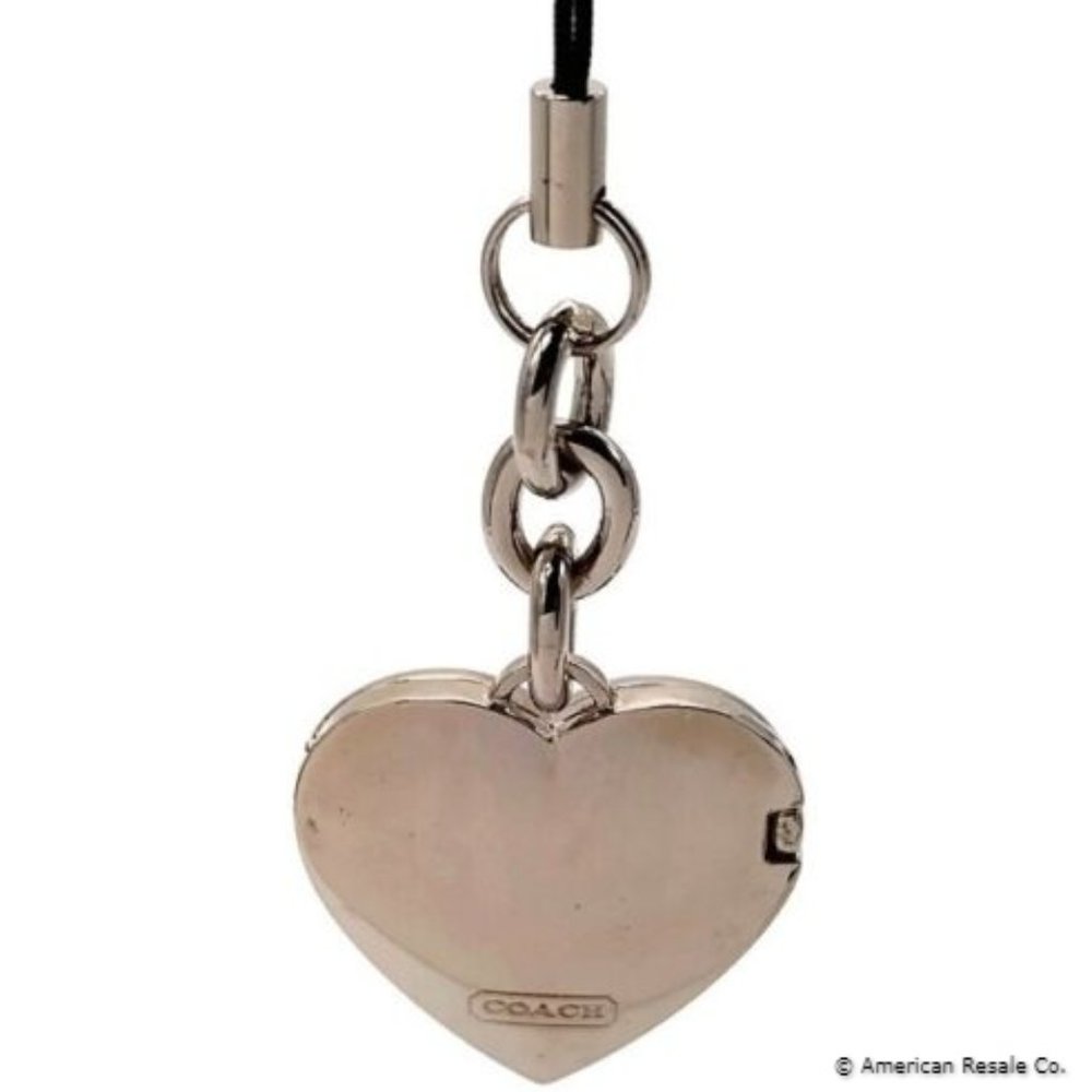 COACH Red Enamal Heart Locket Lanyard Cell Phone/Purse Charm, Keychain Fob #1657 - Picture 7 of 9